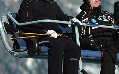 Władimir Putin i Dmitrij Miedwiediew na nartach w Soczi