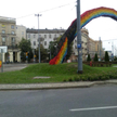 Spalona Tęcza na pl. Zbawiciela