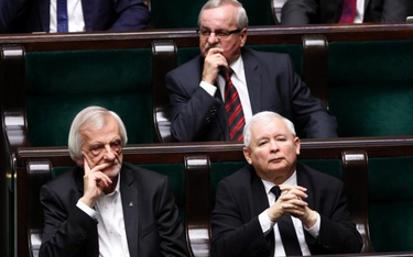 Szef Klubu PiS Ryszard Terlecki i prezes partii Jarosław Kaczyński