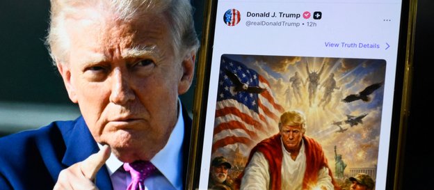 Donald Trump i grafika, którą zamieścił w sieci