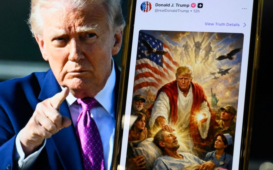 Donald Trump i grafika, którą zamieścił w sieci