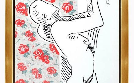 Wojciech Fangor, 1995-2010, "Akt z różami", 85 x 120