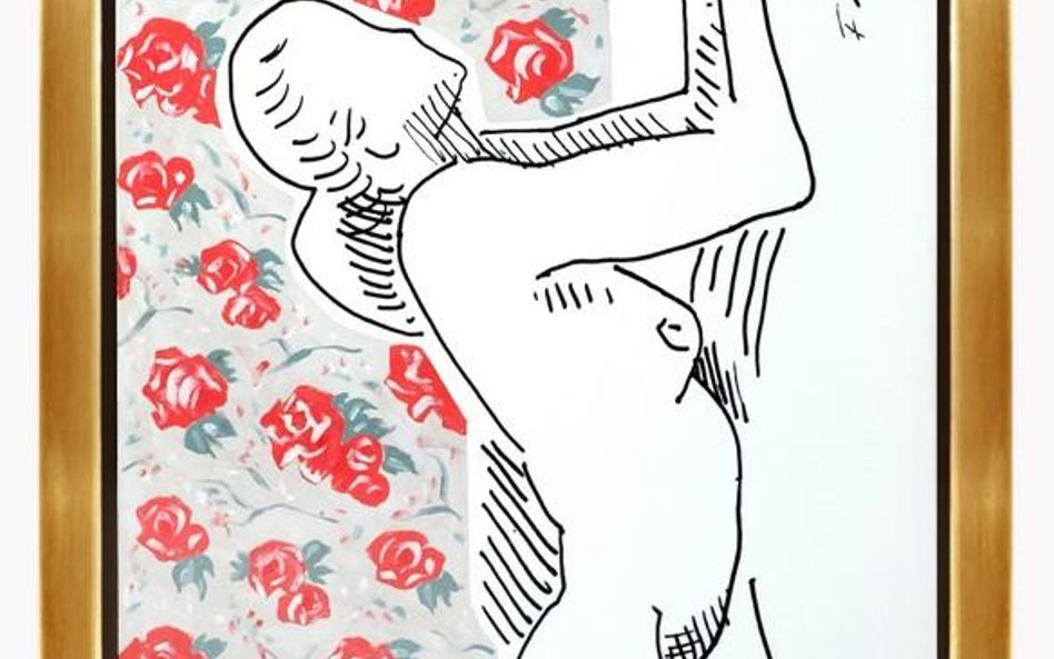 Wojciech Fangor, 1995-2010, "Akt z różami", 85 x 120