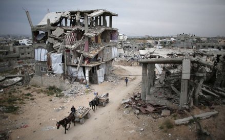 Miasto Shujaiya, które zostało zniszczone w czasie 50-dniowej walki pomiędzy Izraelem a Hamasem.