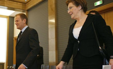 Premier Donald Tusk i minister zdrowia Ewa Kopacz