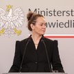 Wiceminister sprawiedliwości Maria Ejchart podczas konferencji prasowej w siedzibie Ministerstwa Spr