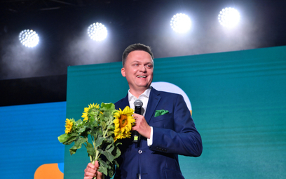 Założyciel i lider ruchu Szymon Hołownia w czasie pierwszego kongresu Polska 2050.