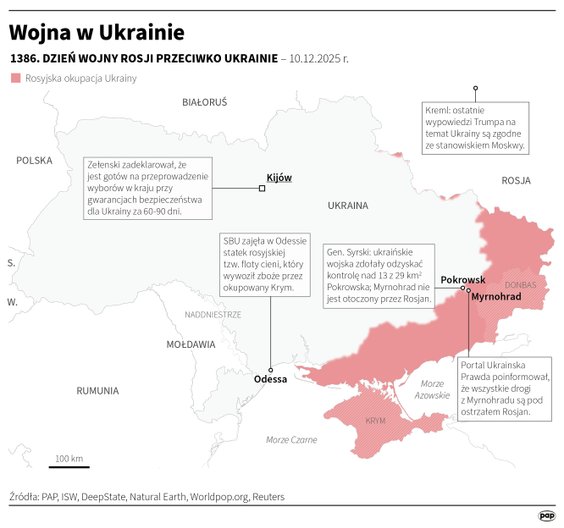 Tak wyglądała sytuacja na froncie w 1386 dniu wojny