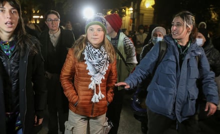 Greta Thunberg w trakcie demonstracji w Tbilisi