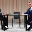 Alexander van der Bellen (z lewej) i Norbert Hofer podczas ostatniej przedwyborczej debaty telewizyj