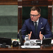 Marszałek Sejmu Szymon Hołownia na sali obrad Sejmu