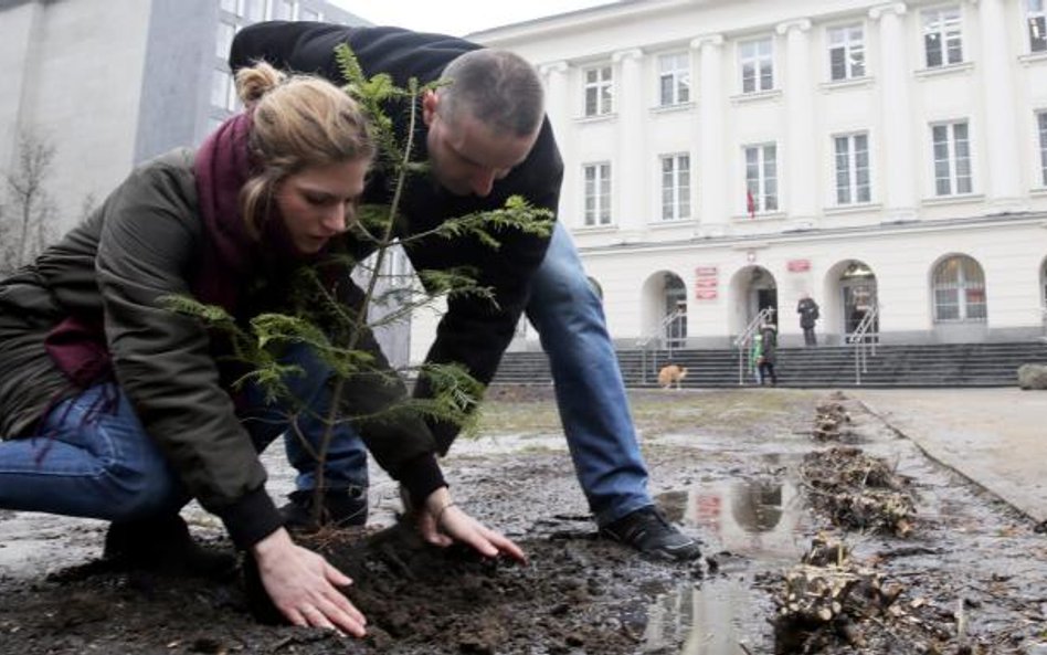 Protest przeciwko wycince drzew w stolicy