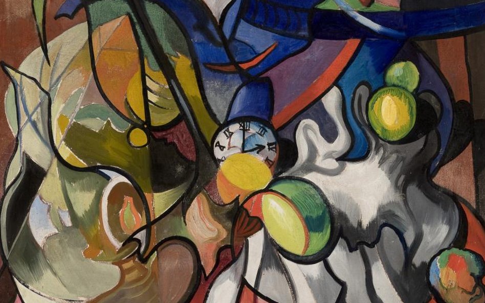 Martwa natura z zegarem, 1921, Olej na płótnie, 60 x 60 cm, z kolekcji Muzeum Narodowego w Krakowie