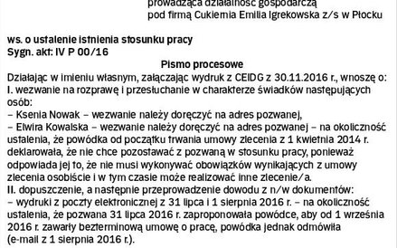 Przykład pisma procesowego