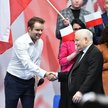 Rzecznik PiS Rafał Bochenek i prezes Jarosław Kaczyński