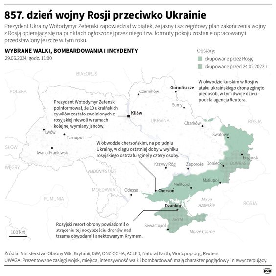 Tak wyglądała sytuacja na froncie w 857 dniu wojny Rosji z Ukrainą