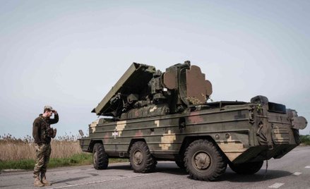 Ukraiński żołnierz w rejonie Słowiańska