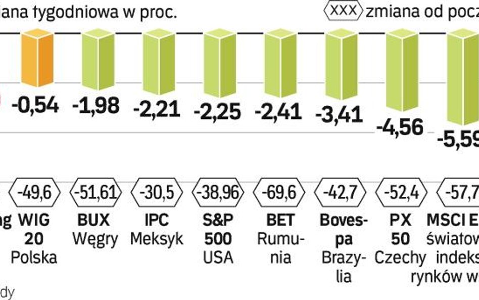 Spadki na światowych parkietach