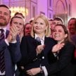 Monika Piątkowska podczas wieczoru wyborczego w swoim sztabie w Krakowie.