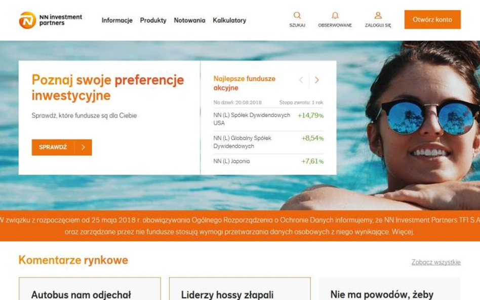 Internet: witryna NN Investment Partners TFI cieszy się dużą popularnością