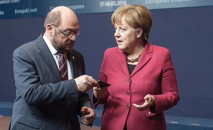 Martin Schulz i Angela Merkel w czasie szczytu UE na temat imigrantów w marcu tego roku.
