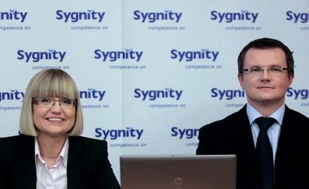 Ilona Weiss, wiceprezes odpowiedzialna za finanse i Norbert Biedrzycki, prezes Sygnity