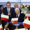 Jarosław Kaczyński podczas wieczoru wyborczego