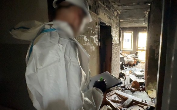 Wnętrza zostały zniszczone nie tylko przez ogień, ale również przez wodę służącą do gaszenia pożaru