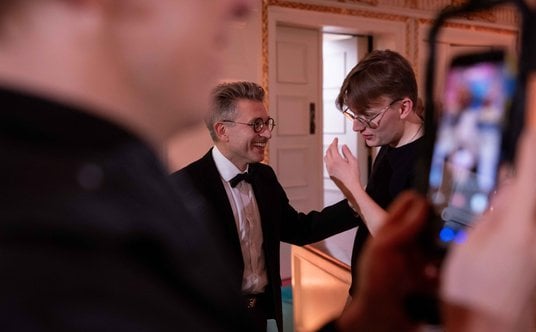 Bohdan Luts i przewodniczący jury Bartłomiej Nizioł