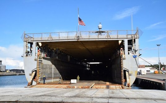 Otwarta furta rufowa pozwala określić rozmiary zatapialnego doku jednostek typu Whidbey Island. Zost