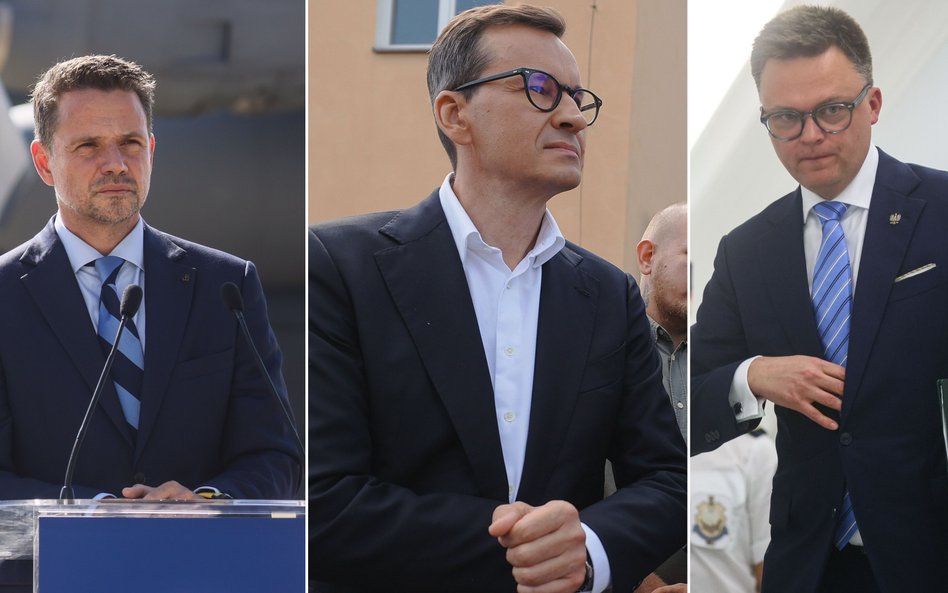 Rafał Trzaskowski, Mateusz Morawiecki i Szymon Hołownia