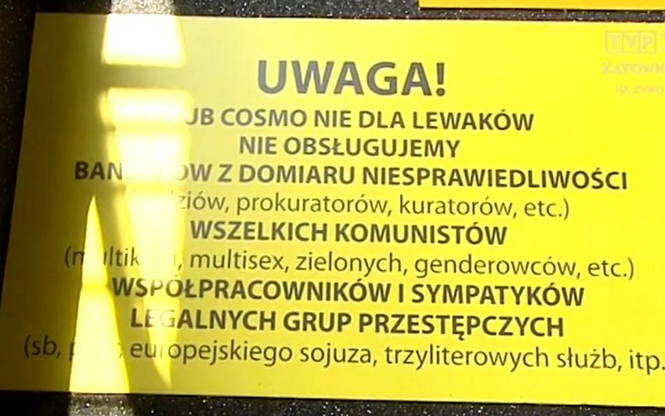 "Nie obsługujemy lewaków" - legalne