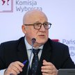 Przewodniczący PKW Sylwester Marciniak na konferencji prasowej Państwowej Komisji Wyborczej