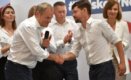 Donald Tusk i Michał Kołodziejczak