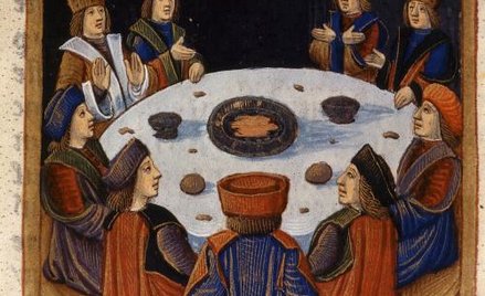 Rycerze Króla Artura – średniowieczna miniatura ukazująca słynny Okrągły Stół.