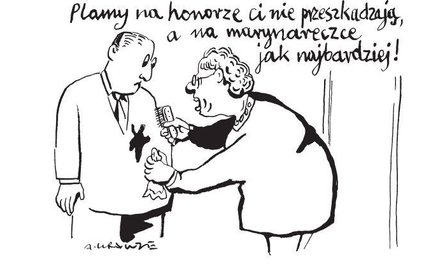 Komentarz rysunkowy. Plamy na honorze i na marynareczce