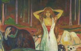 Obraz Muncha „Popioły” (1894-1895) często interpretowany jest jako emocjonalny kryzys w relacji międ