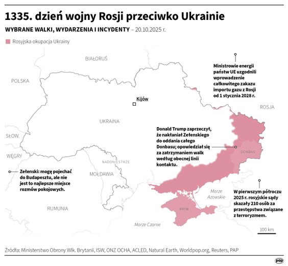 Tak wyglądała sytuacja na froncie w 1335 dniu wojny