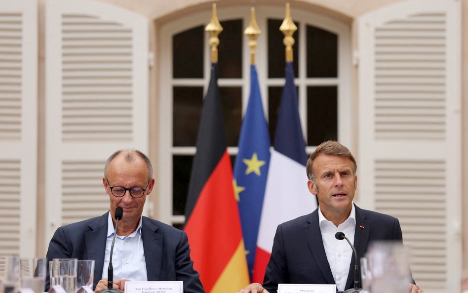 Kanclerz Niemiec Friedrich Merz i prezydent Francji Emmanuel Macron