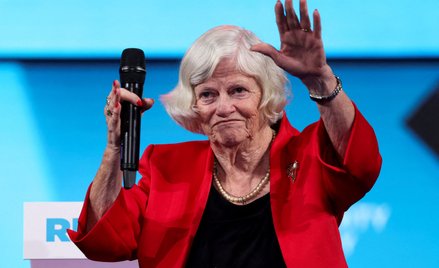 Ann Widdecombe na konwencji partii Reform UK we wrześniu 2024 r.