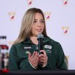 Maja Chwalińska podczas konferencji prasowej w Warszawie