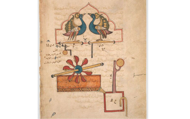 Zegar wodny z pawiami – jeden ze 100 projektów Badiego al-Dżazariego