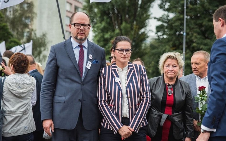 Paweł Adamowicz i jego zastępczyni, obecnie p.o. prezydenta Gdańska, Aleksandra Dulkiewicz