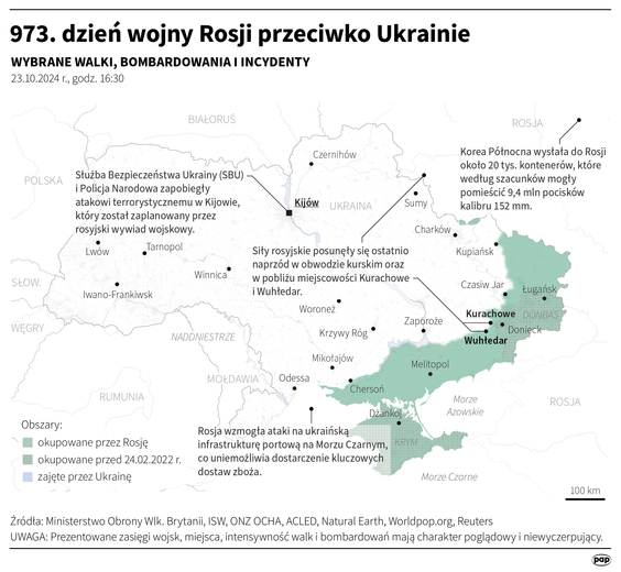 Tak wyglądała sytuacja na froncie w 973 dniu wojny