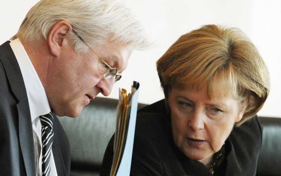 Frank-Walter Steinmeier z kanclerz Angelą Merkel