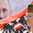 Uczestniczka prorosyjskiej demonstracji przed pałacem prezydenckim we wtorek w Wiedniu