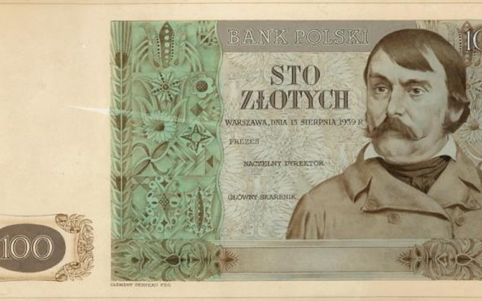 Od 15 tys. zł rozpocznie się licytacja projektu banknotu z 1939 r.