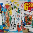 Jean-Michel Basquiat & Andy Warhol, „6.99”, 1985 r., akryl i olej na płótnie (297 x 410 cm), Nicola 