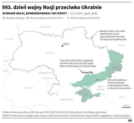 Tak wyglądała sytuacja na froncie w 993 dniu wojny