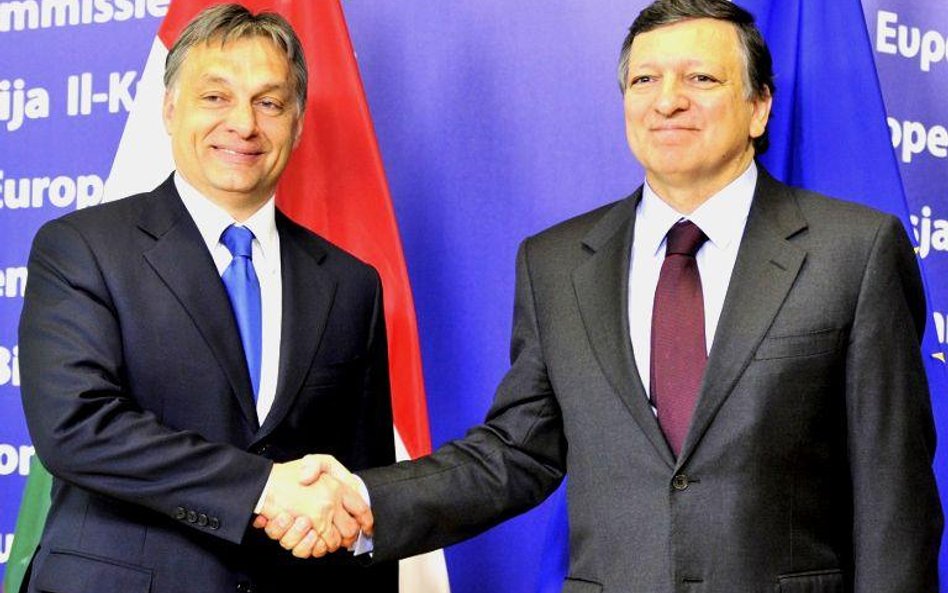 Premier Węgier Viktor Orban i szef Komisji Europejskiej Jose Manuel Barroso